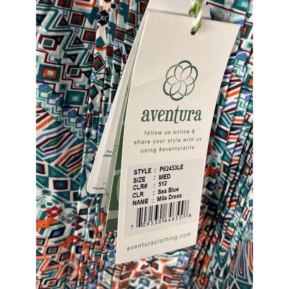 AVENTURA Women's Sea Blue Mila Midi Dress NWT Medium - Picture 3 of 7